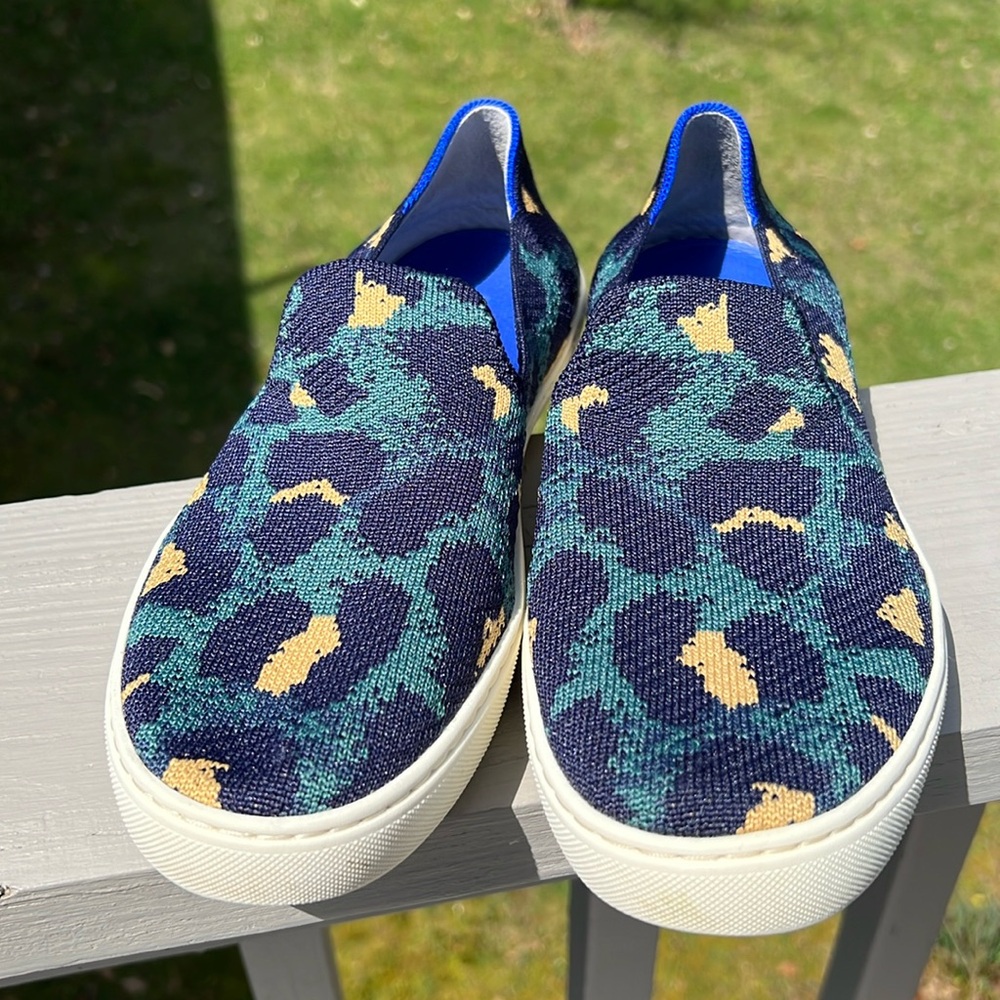 Rothy Navy Leopard Print Sneaker - image 1